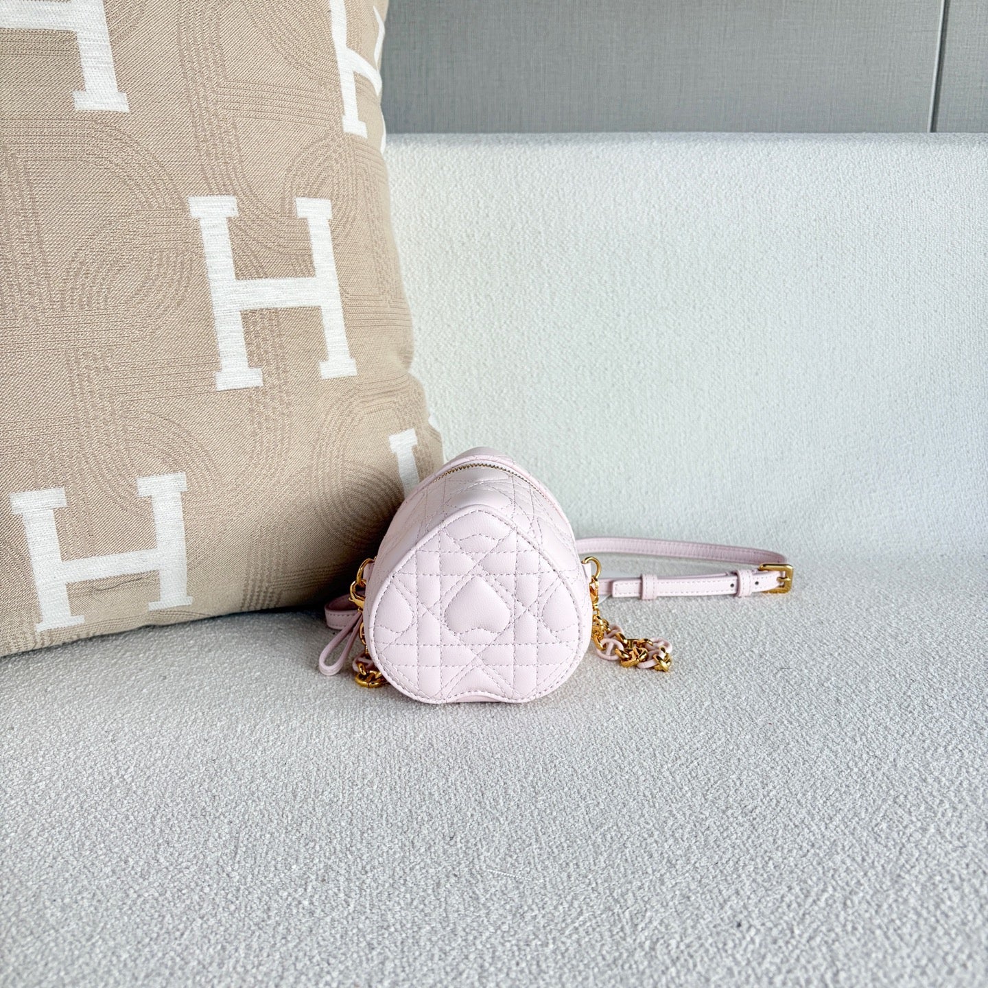 Dior - Caro Heart Vanity Bag - Leather - Pink - (mini)