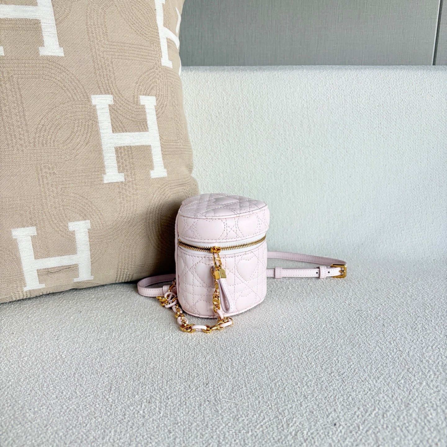 Dior - Caro Heart Vanity Bag - Leather - Pink - (mini)
