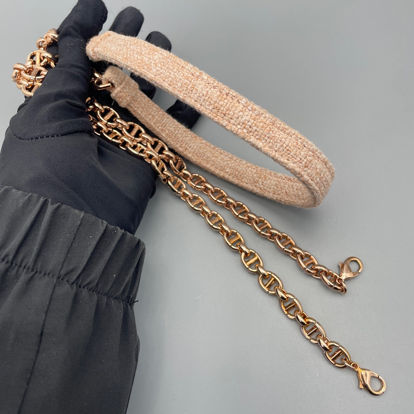 Dior - Caro Mini Chain Bag - Linen - Pink - (mini)