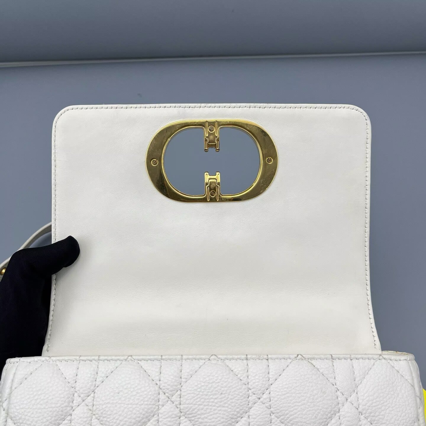 Dior - Caro Mini - Grained leather - White - (mini)