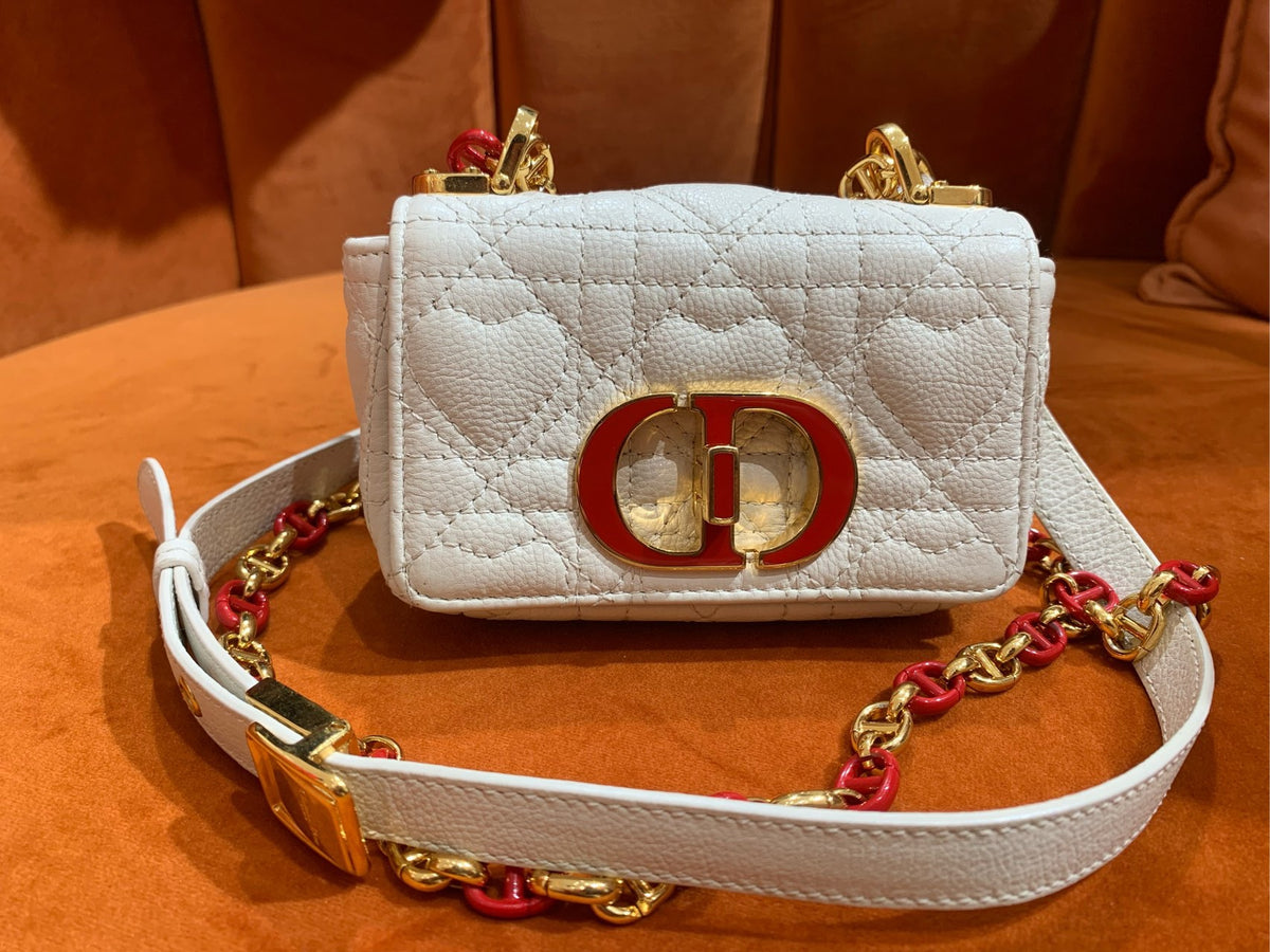 Dior - Caro Mini Qixi Limited Edition - Leather - White - (mini)