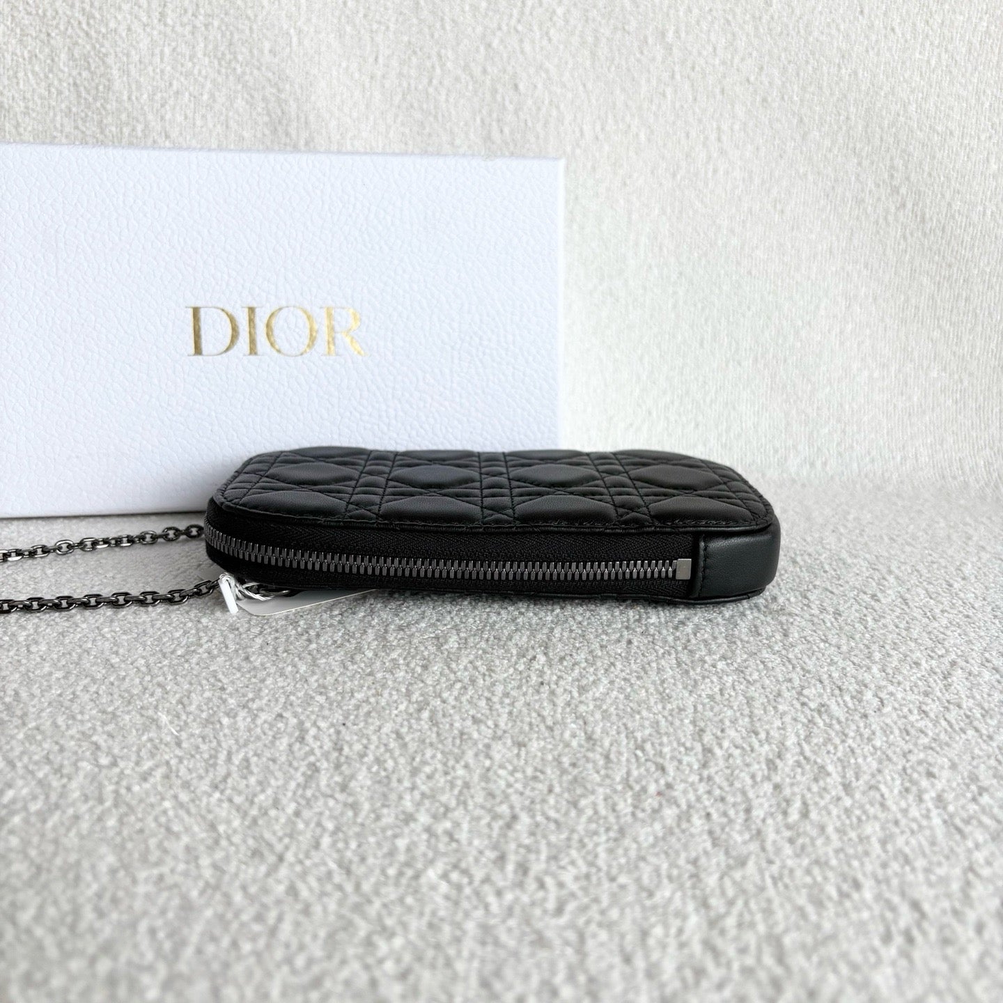 Dior - Caro Phone Pouch - Lambskin leather - Black - (mini)