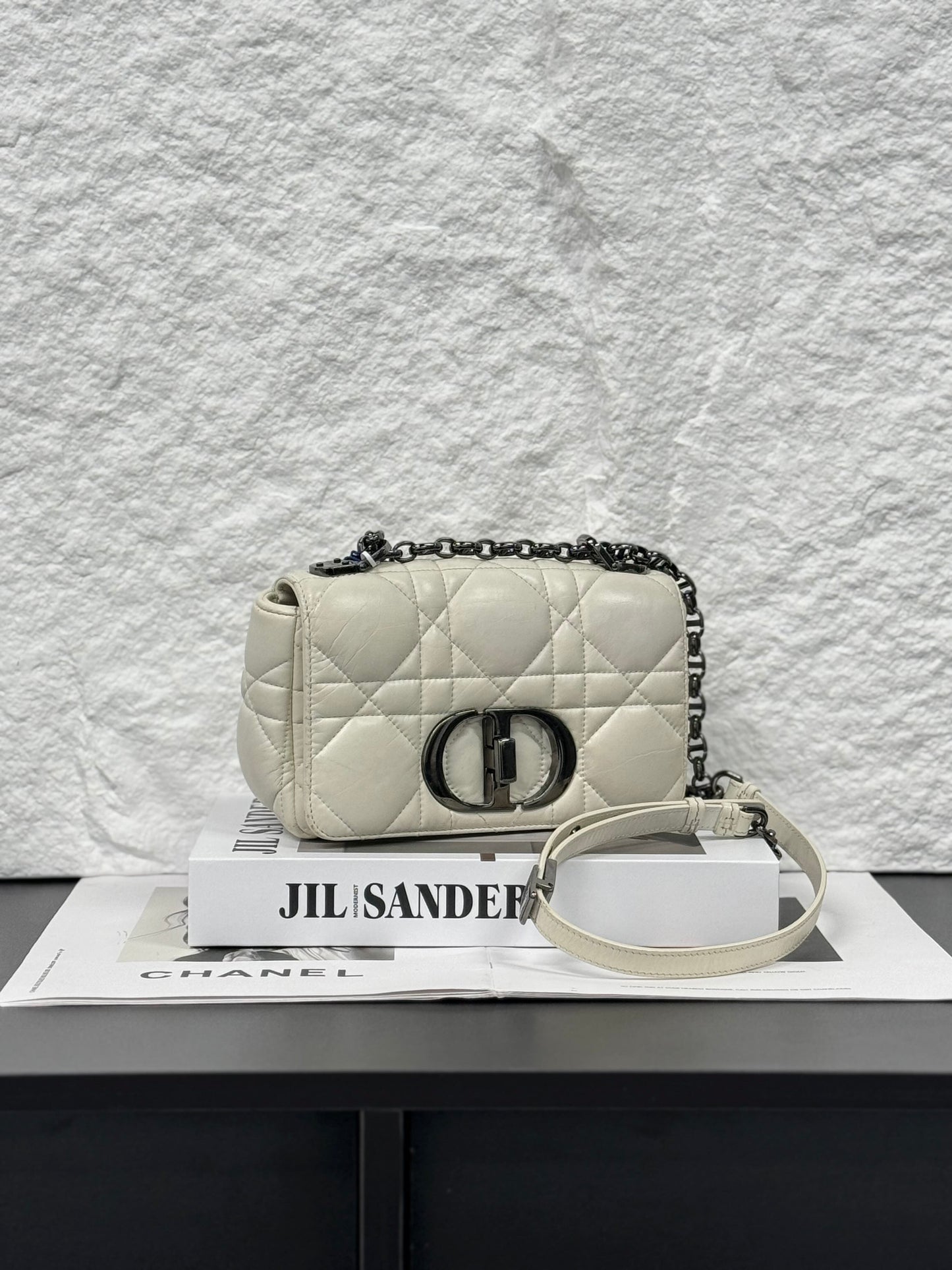 Dior - Caro Small Bag - Lambskin leather - White - (small)
