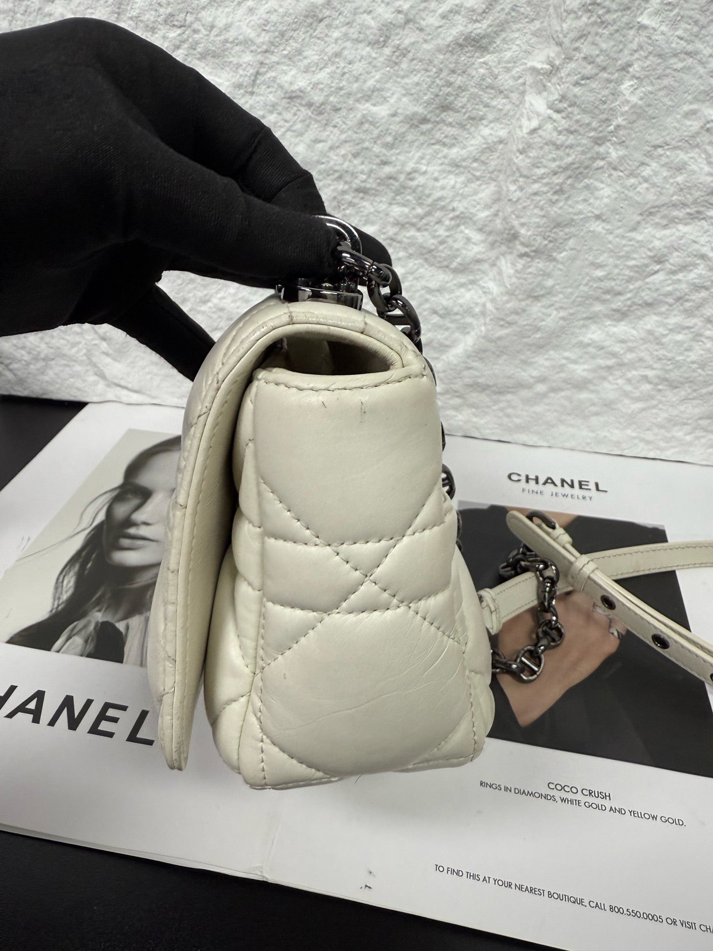 Dior - Caro Small Bag - Lambskin leather - White - (small)