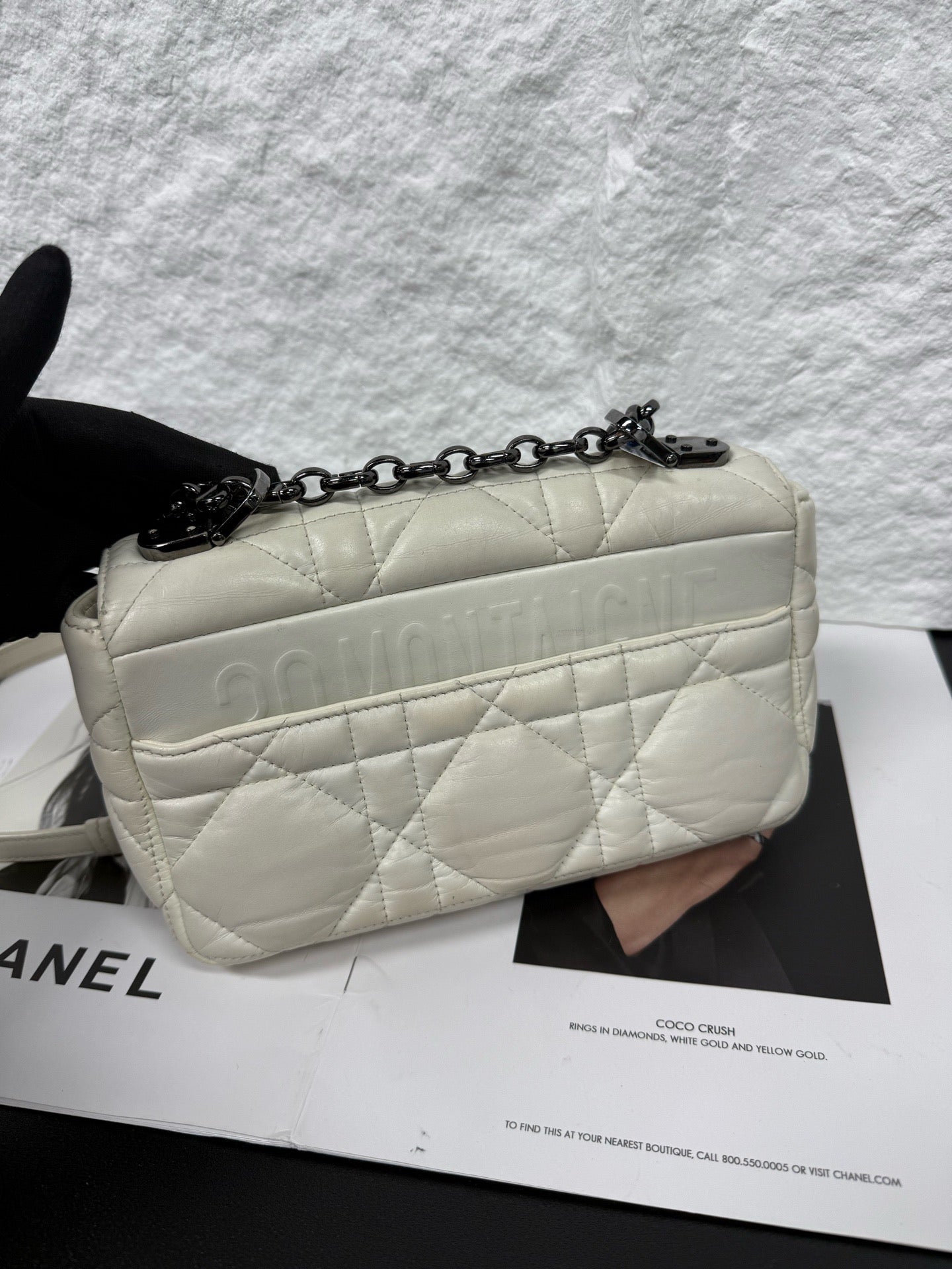 Dior - Caro Small Bag - Lambskin leather - White - (small)