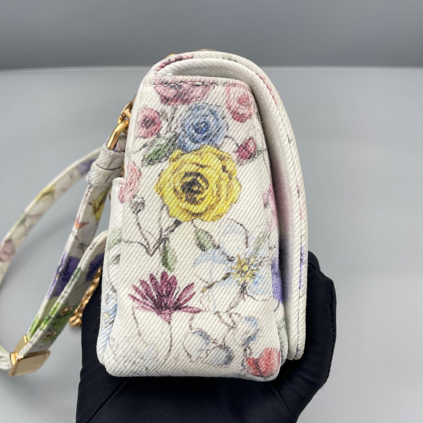 Dior - Caro Small Floral - Canvas with floral print - Multicolour - (Small)