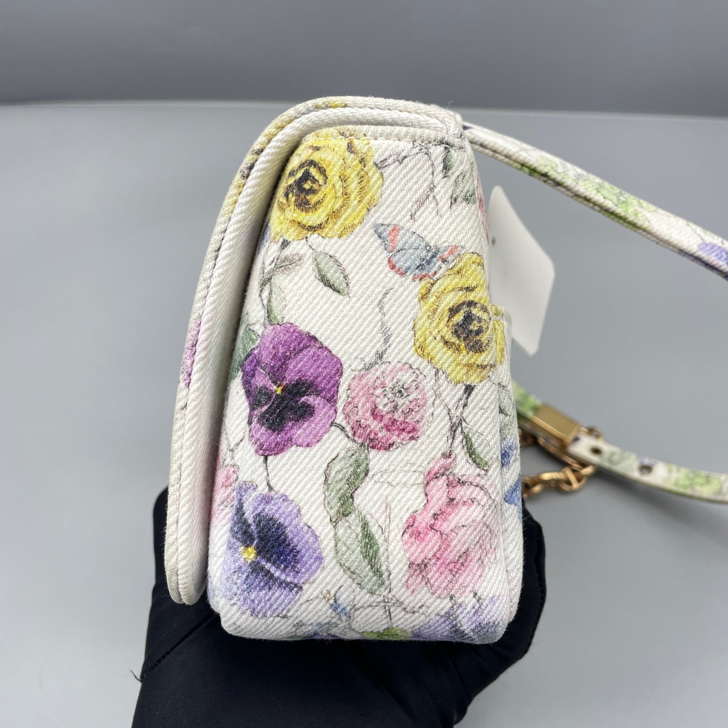 Dior - Caro Small Floral - Canvas with floral print - Multicolour - (Small)