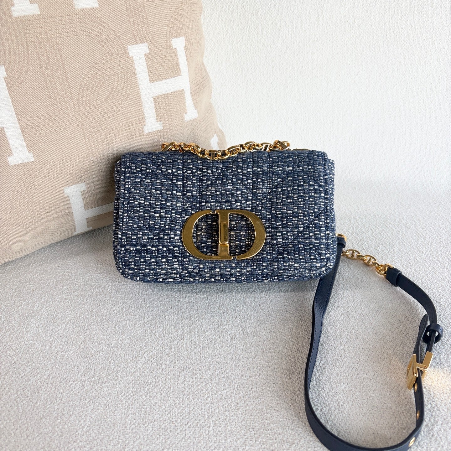 Dior - Caro - Tweed - Blue - (Small)