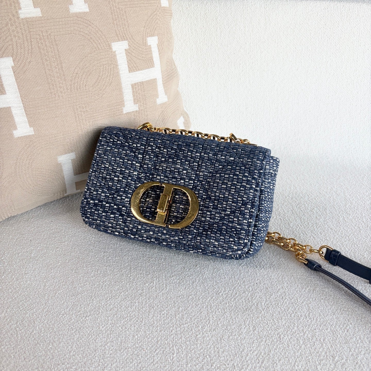 Dior - Caro - Tweed - Blue - (Small)