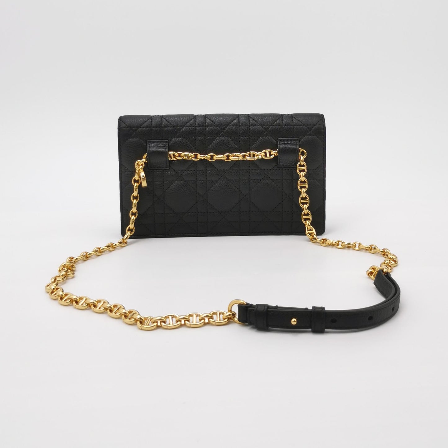 Dior - Caro Wallet on Chain - Grained calfskin leather - Black - (Small)