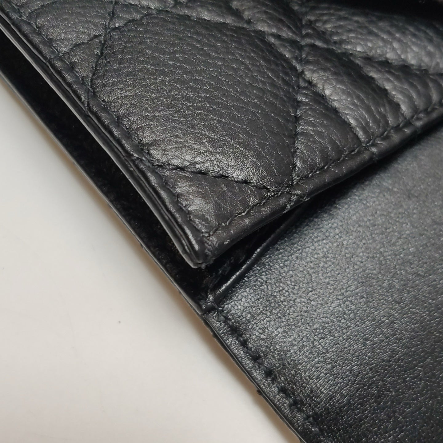 Dior - Caro Wallet on Chain - Grained calfskin leather - Black - (Small)