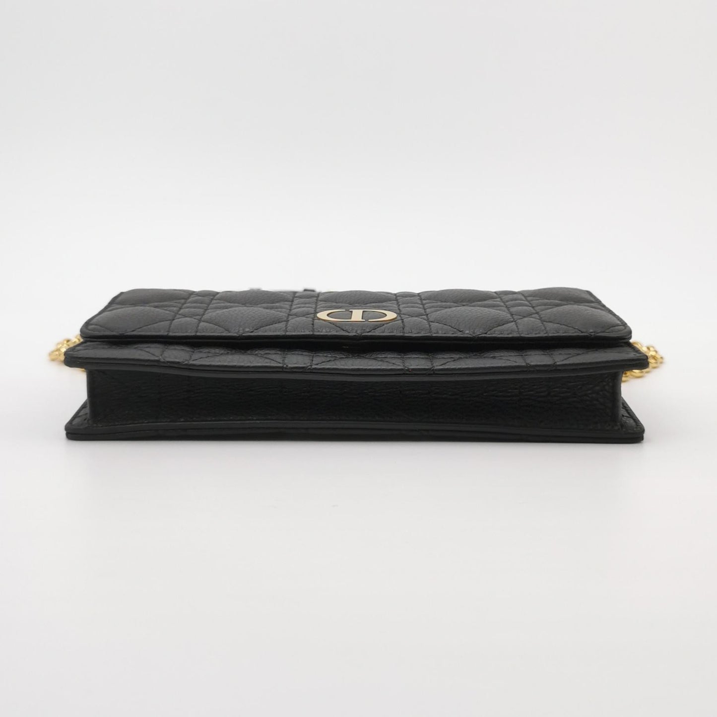 Dior - Caro Wallet on Chain - Grained calfskin leather - Black - (Small)