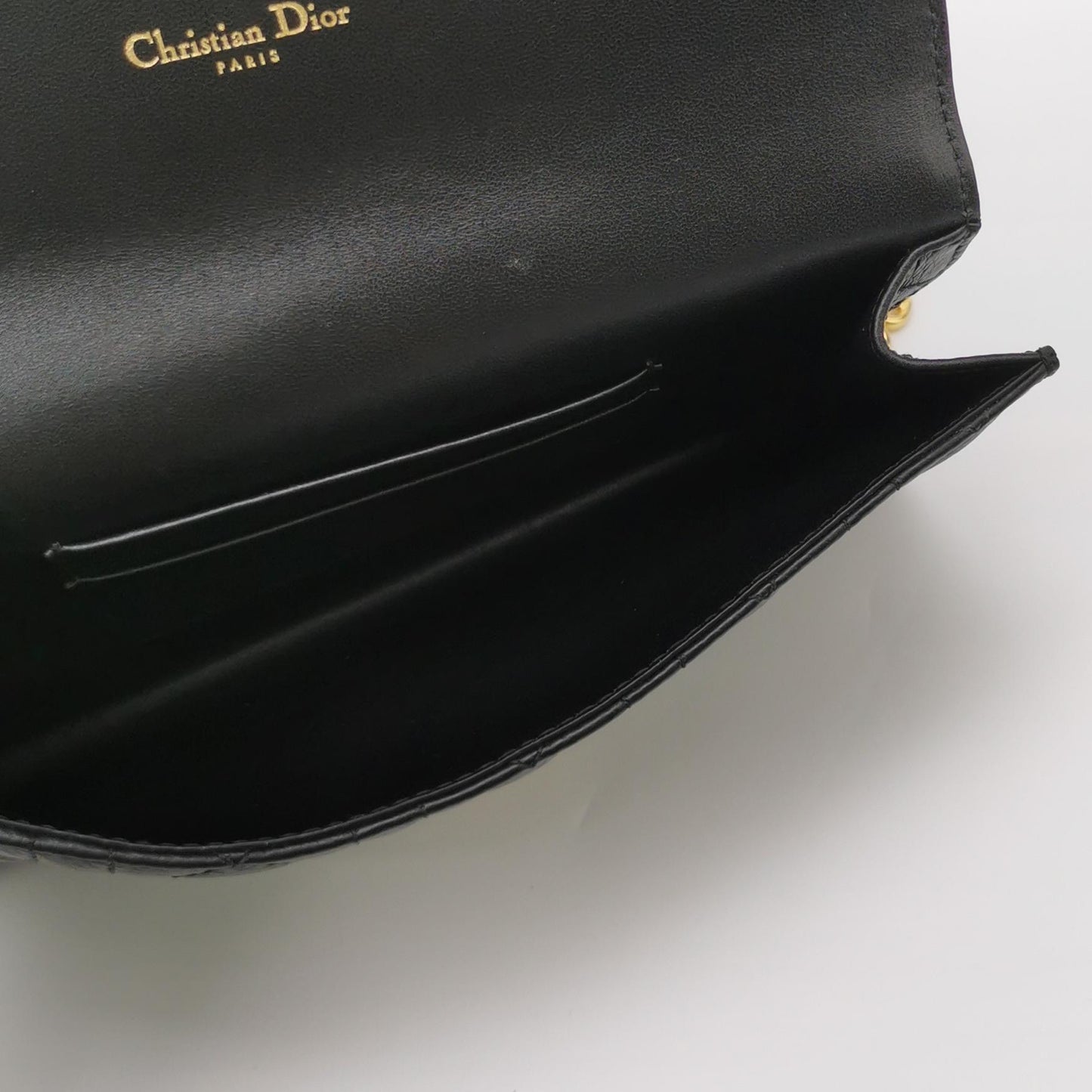 Dior - Caro Wallet on Chain - Grained calfskin leather - Black - (Small)