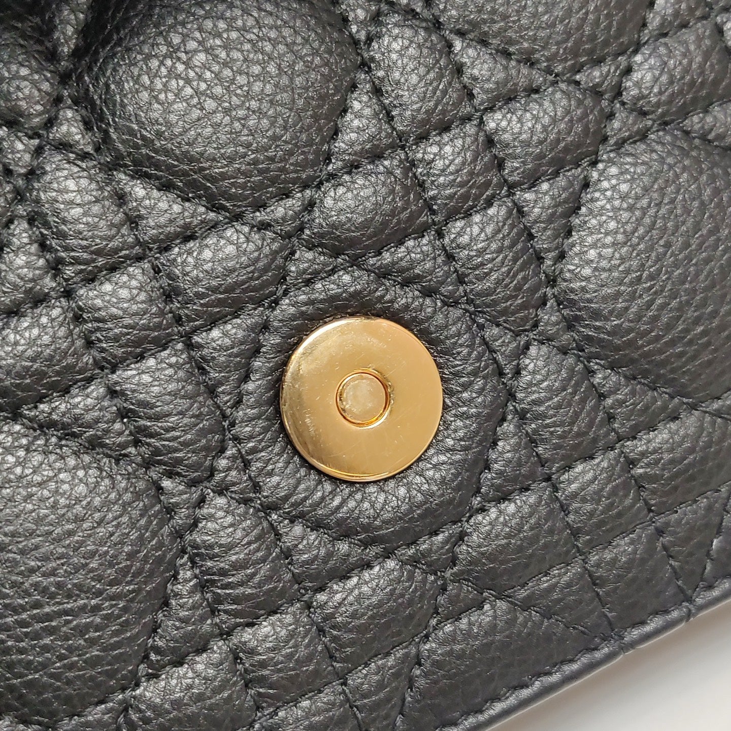 Dior - Caro Wallet on Chain - Grained calfskin leather - Black - (Small)