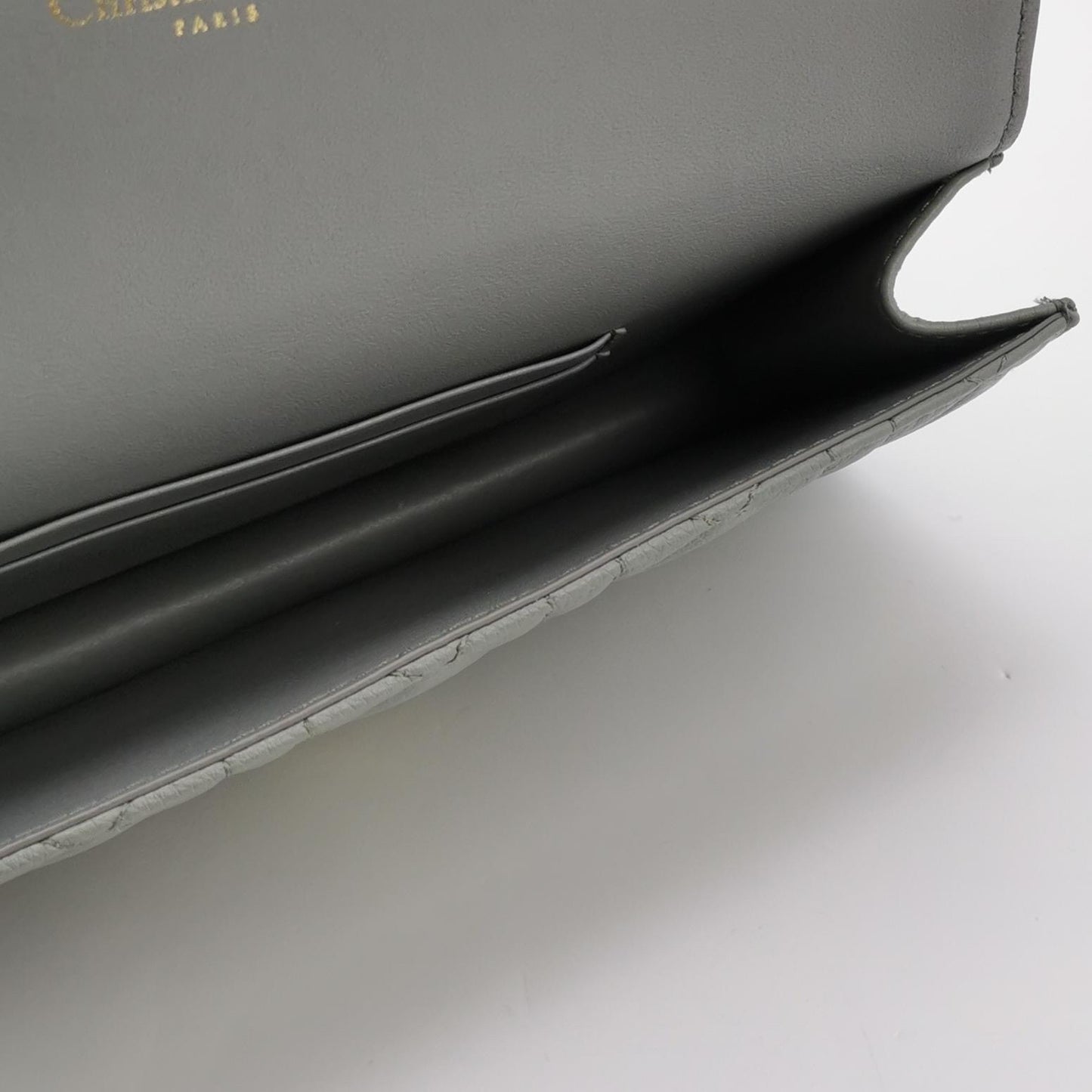 Dior - Caro Wallet on Chain - Grained calfskin leather - Grey - (mini)