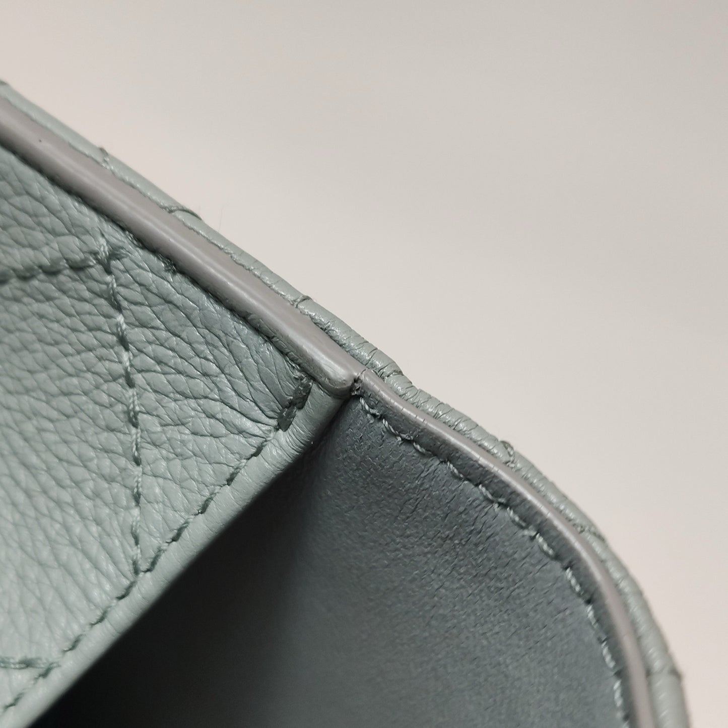 Dior - Caro Wallet on Chain - Grained calfskin leather - Grey - (mini)