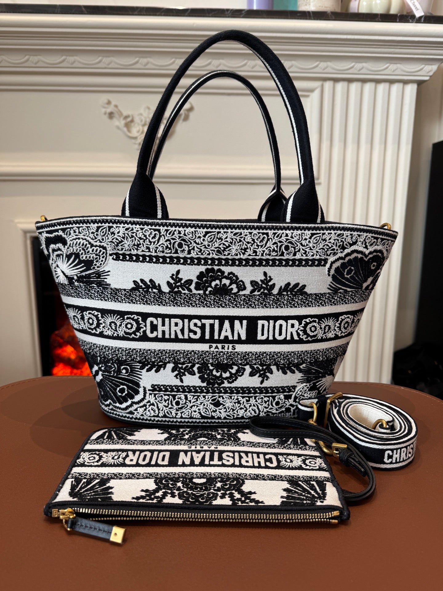 Dior - Christmas Basket Tote Bag - Cloth - Black - (medium)