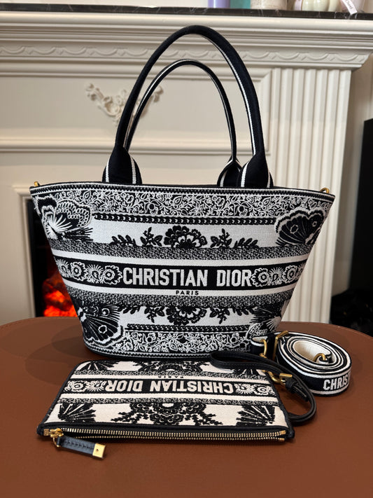Dior - Christmas Basket Tote Bag - Cloth - Black - (medium)
