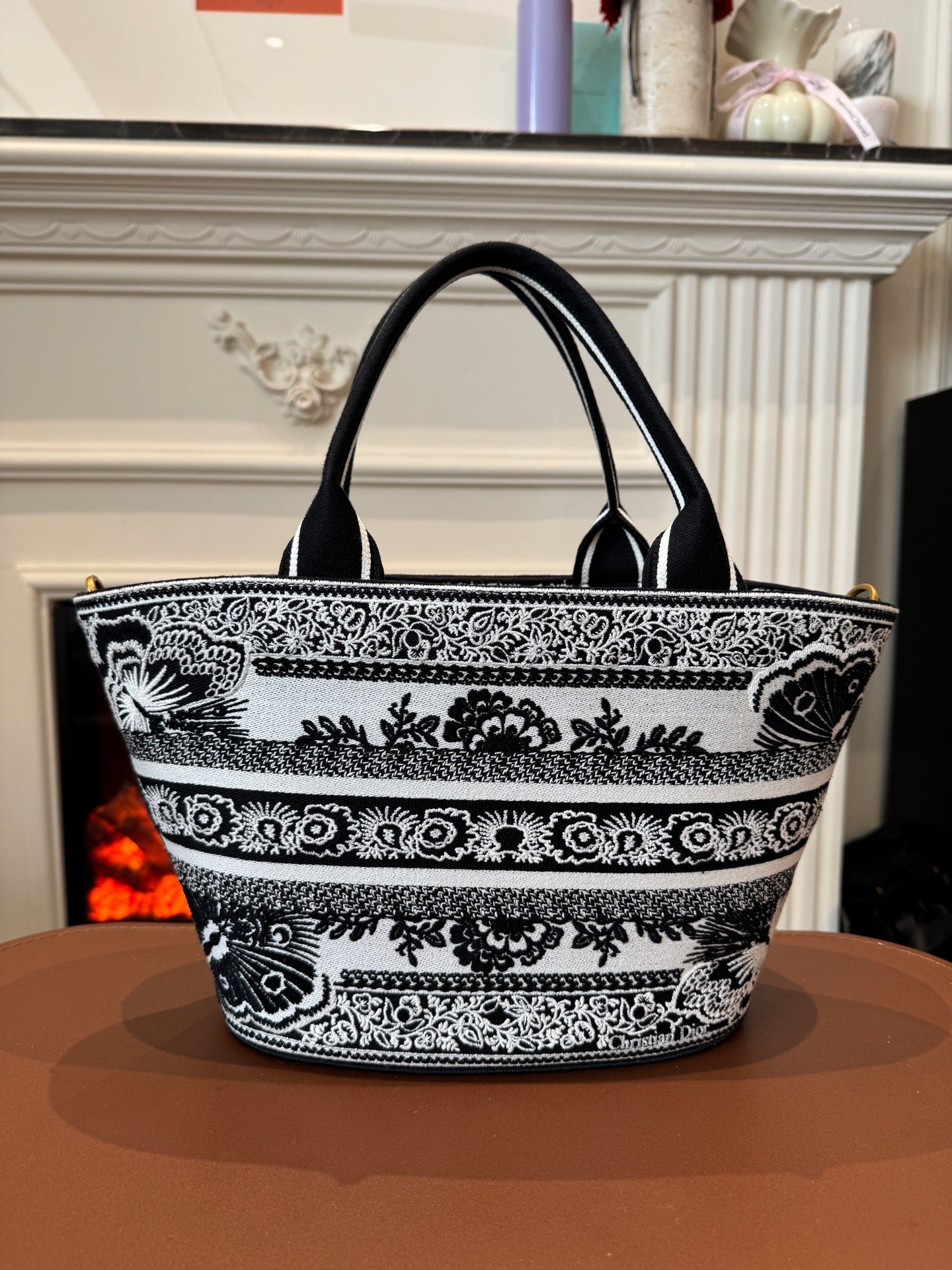 Dior - Christmas Basket Tote Bag - Cloth - Black - (medium)