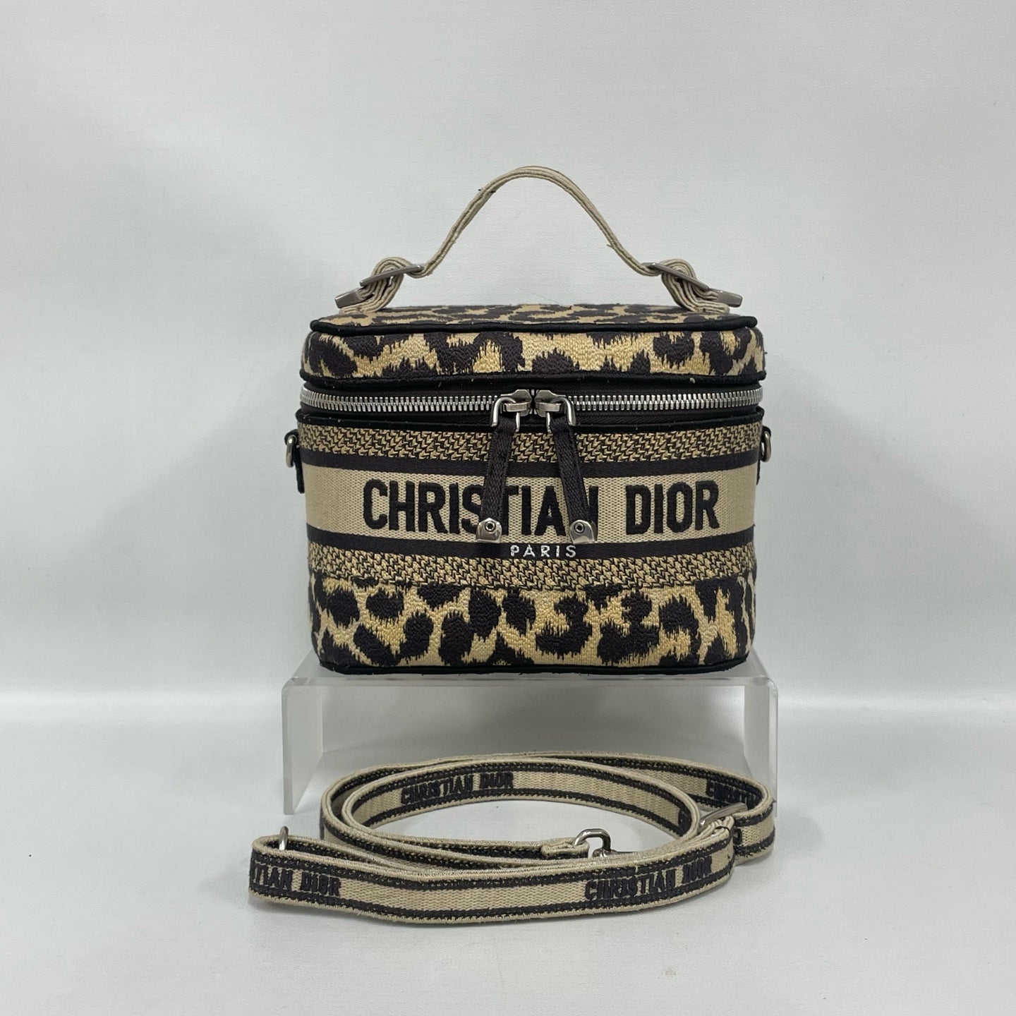 Dior - Cosmetic Box Bag - Canvas - Beige and Black - (mini)