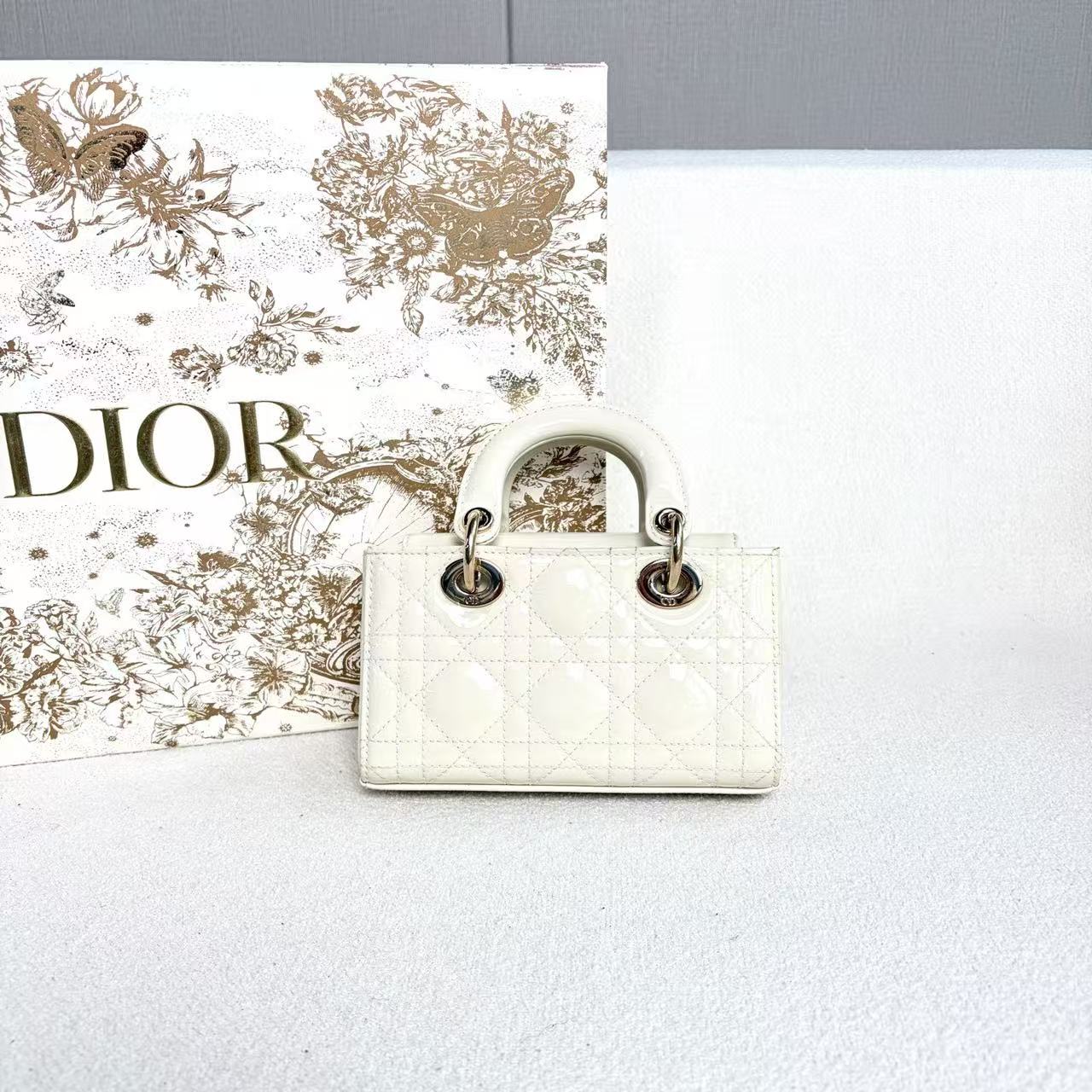 Dior - D-Joy Mini - Patent leather - White - (mini)