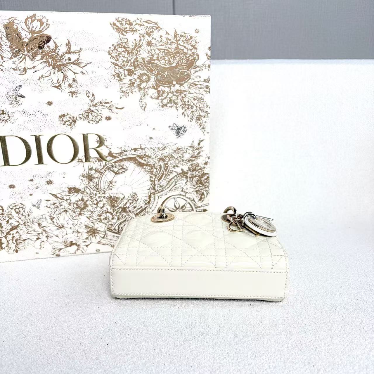 Dior - D-Joy Mini - Patent leather - White - (mini)
