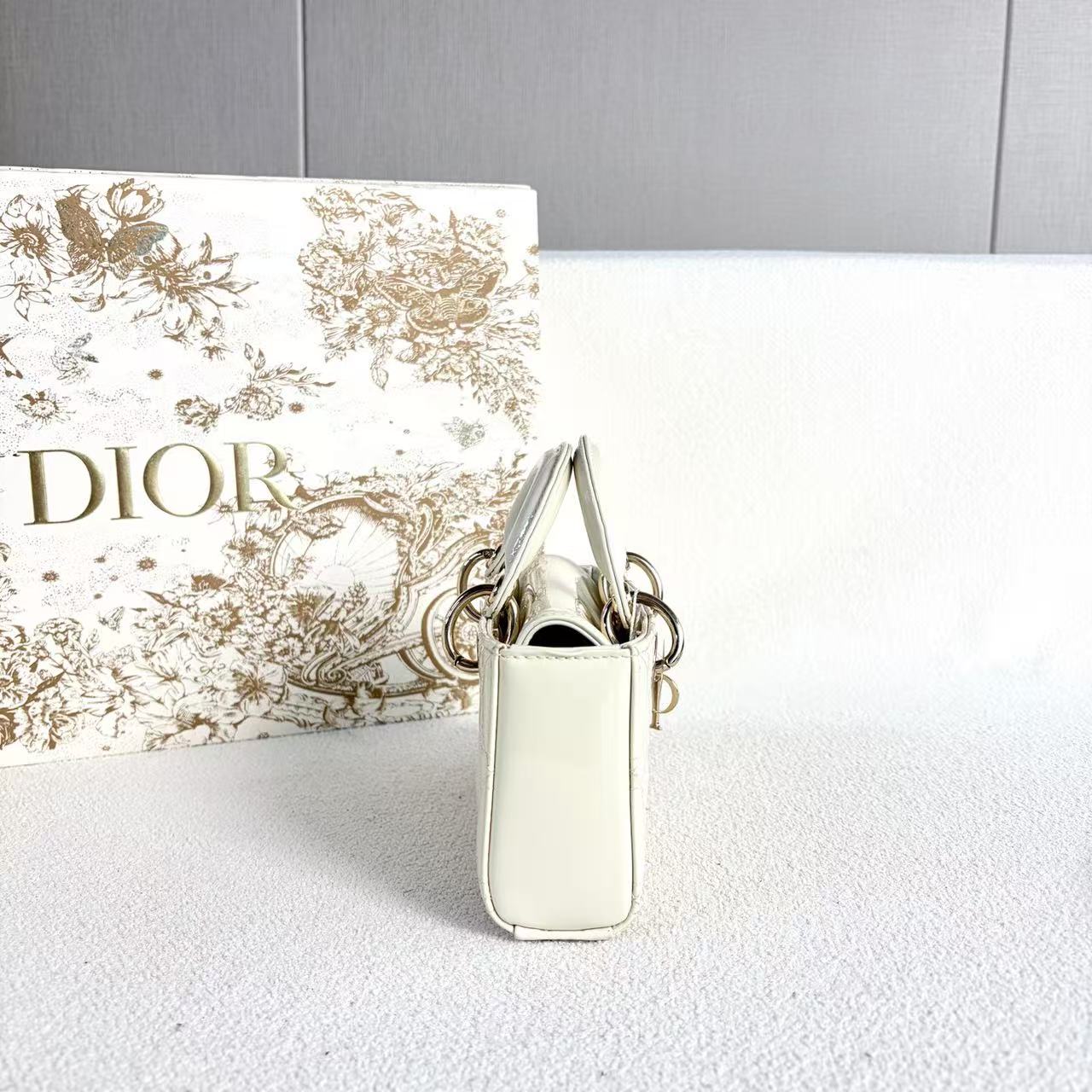 Dior - D-Joy Mini - Patent leather - White - (mini)