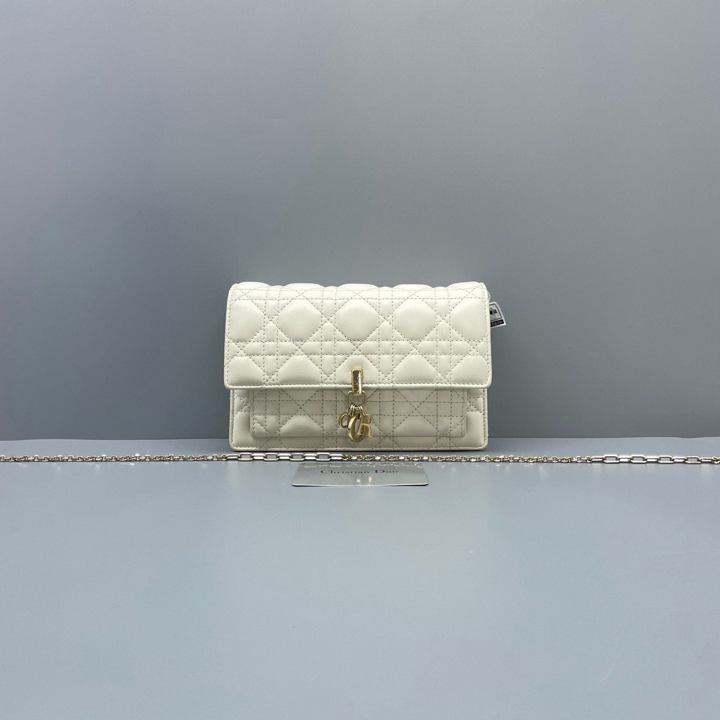 Dior - Daily Cannage Chain Bag - Leather - White - (Mini)