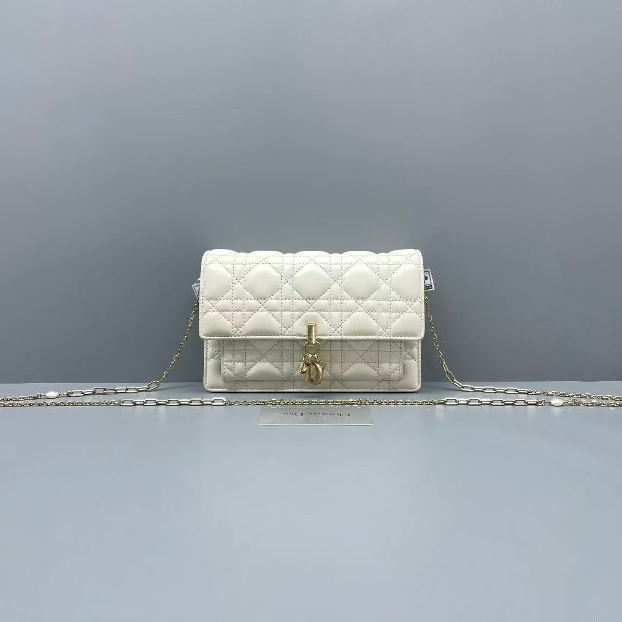 Dior - Daily Cannage Chain Bag - Leather - White - (mini)