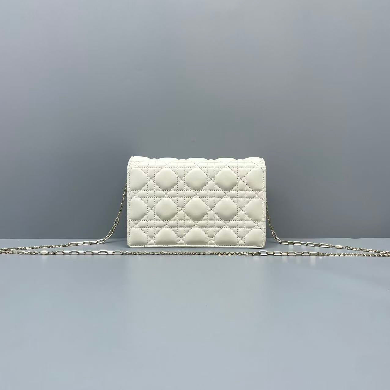 Dior - Daily Cannage Chain Bag - Leather - White - (mini)