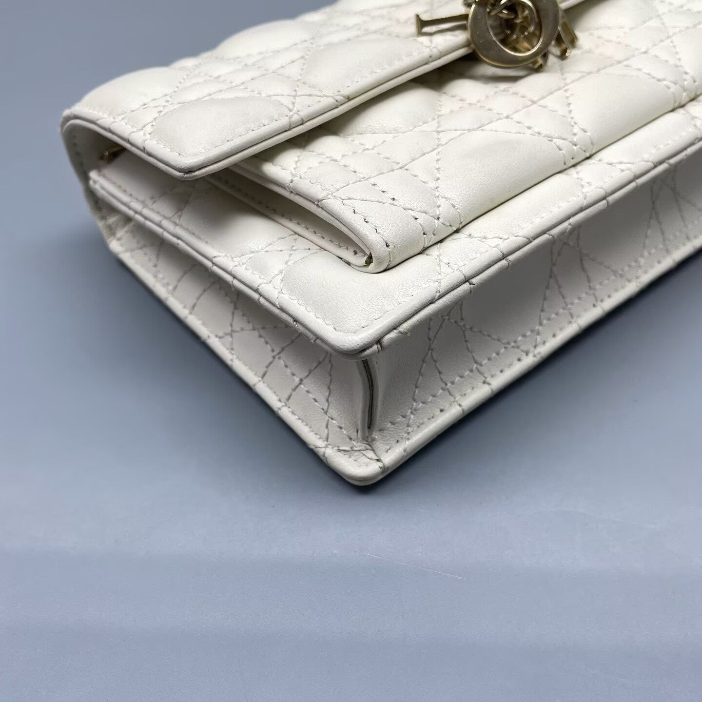 Dior - Daily Cannage Chain Bag - Leather - White - (Mini)
