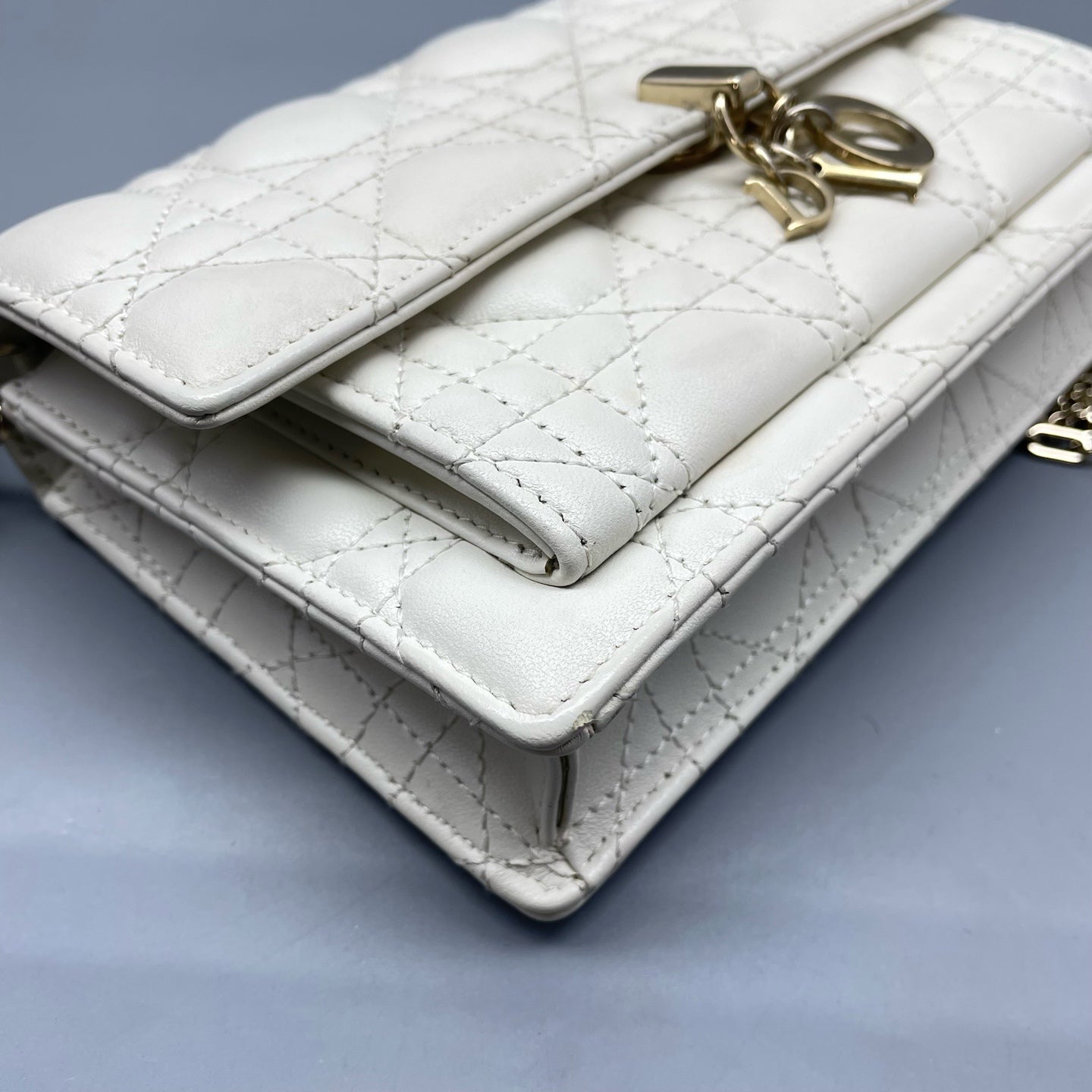 Dior - Daily Cannage Chain Bag - Leather - White - (mini)