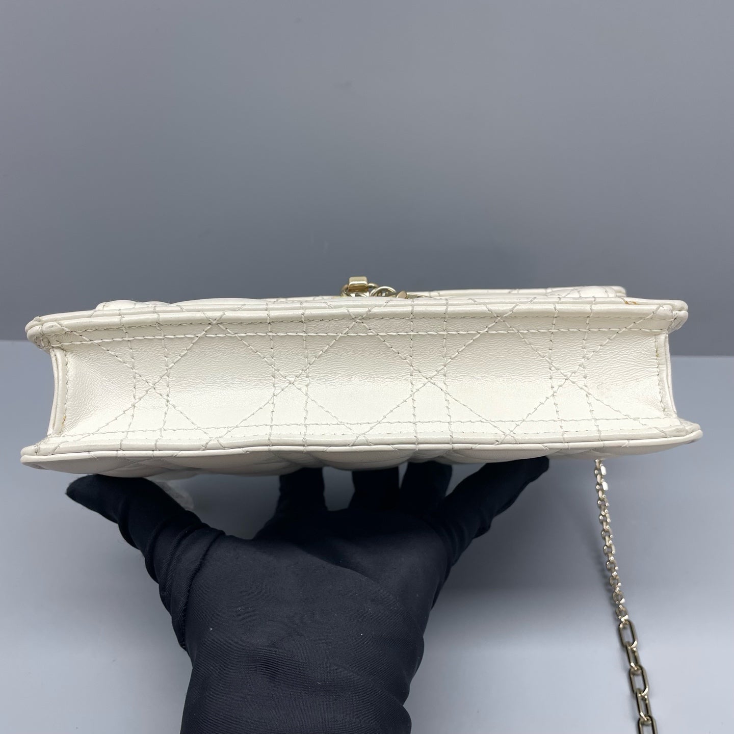 Dior - Daily Cannage Chain Bag - Leather - White - (mini)