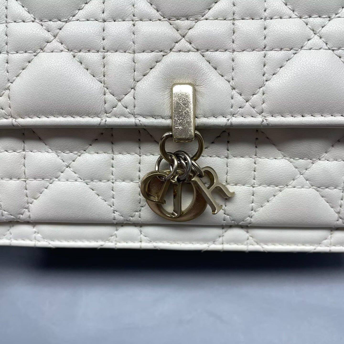 Dior - Daily Cannage Chain Bag - Leather - White - (Mini)
