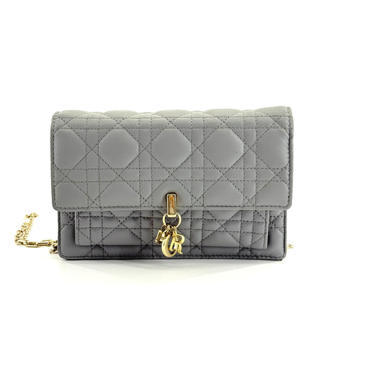 Dior - Daily Cannage Chain Shoulder Bag - Lambskin leather - Cloud Mist Blue - (mini)