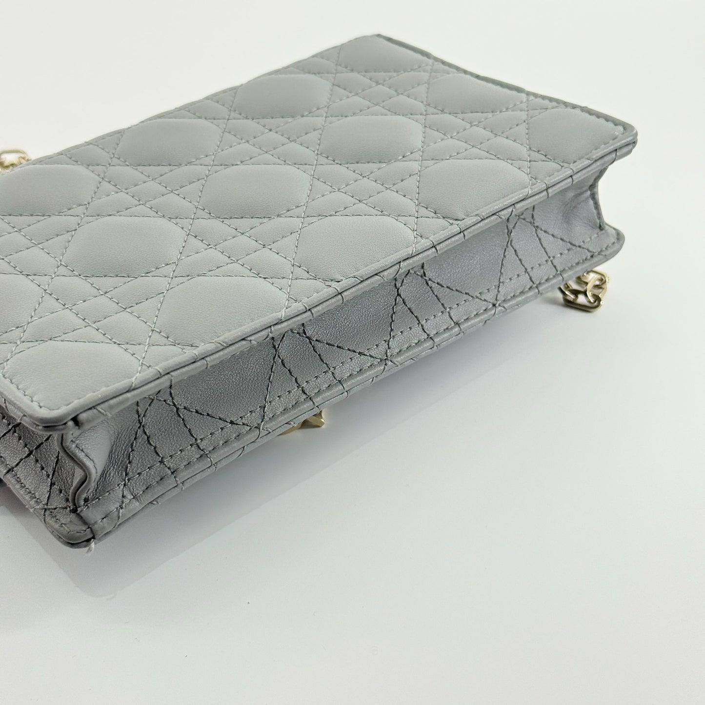 Dior - Daily Cannage Chain Shoulder Bag - Lambskin leather - Cloud Mist Blue - (mini)