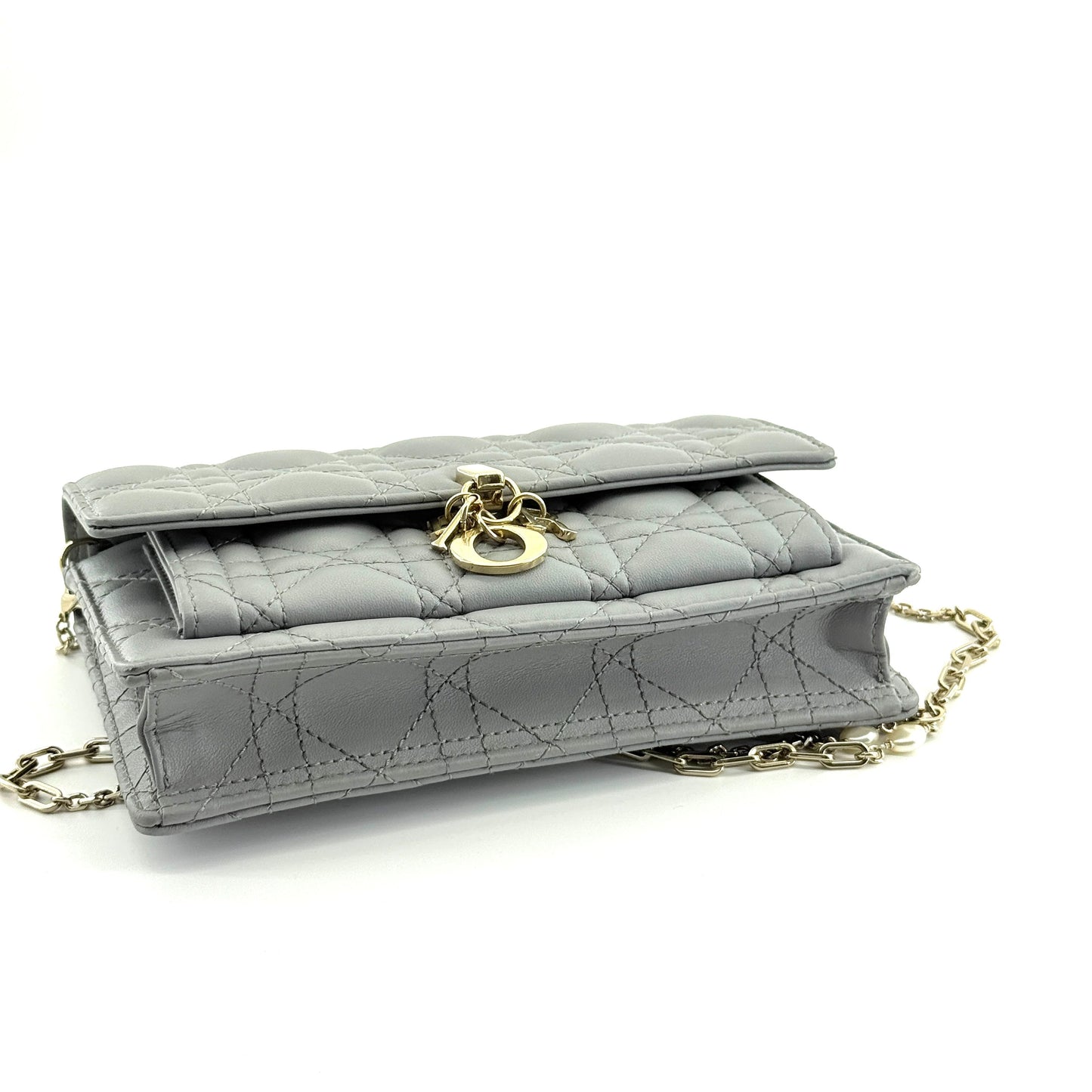 Dior - Daily Cannage Chain Shoulder Bag - Lambskin leather - Cloud Mist Blue - (mini)