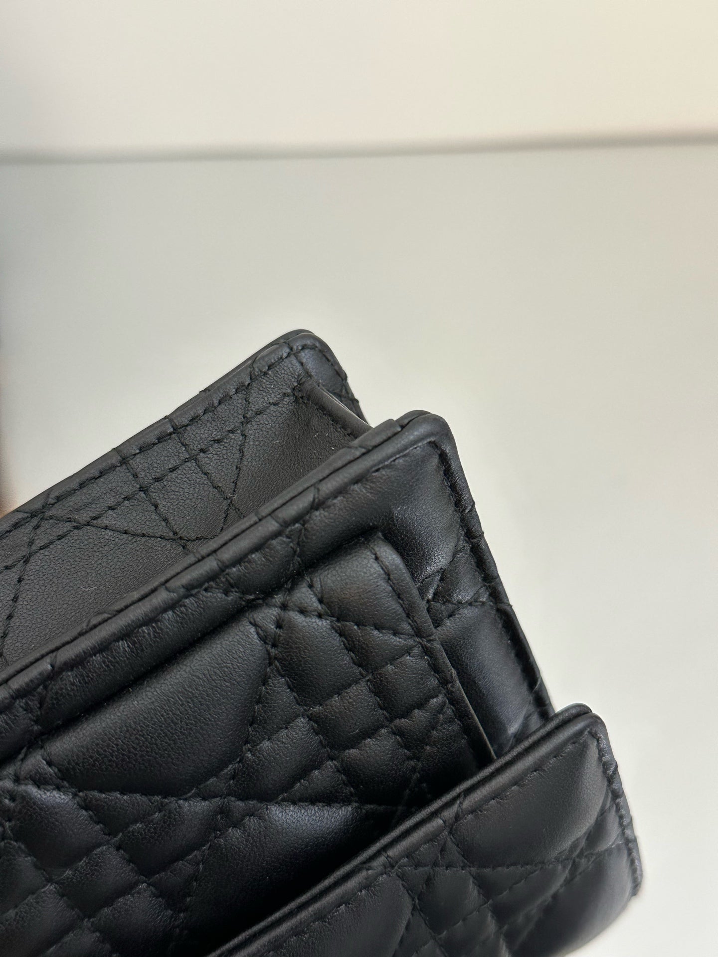 Dior - Dior Cannage Chain Pouch - Lambskin leather - Black - (mini)
