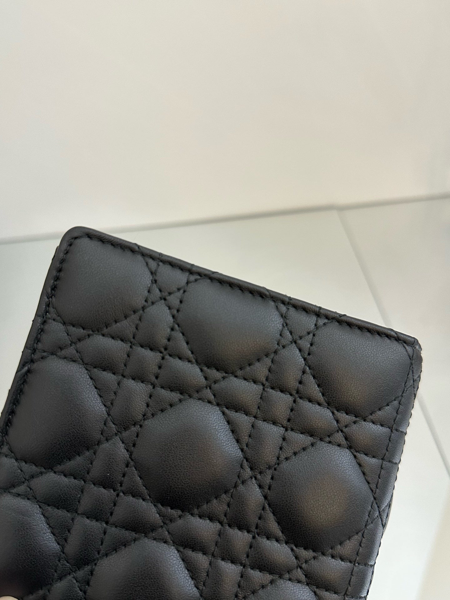 Dior - Dior Cannage Chain Pouch - Lambskin leather - Black - (mini)