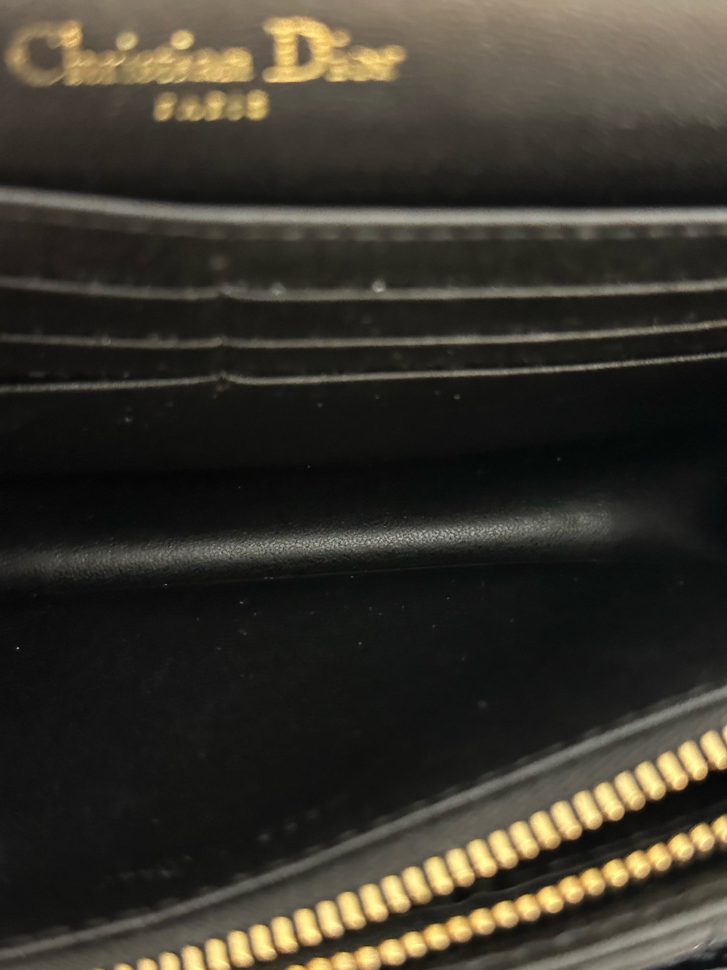 Dior - Dior Caro Chain Wallet - Lambskin leather - Black with Gold-Tone Hardware - (mini)