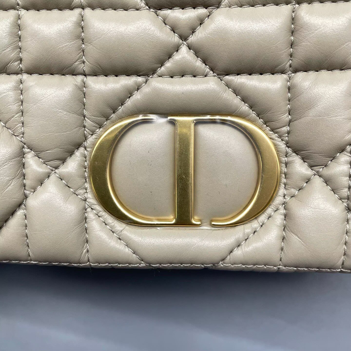 Dior - Dior Cloud Cannage Wallet on Chain - Lambskin leather - Beige - (mini)