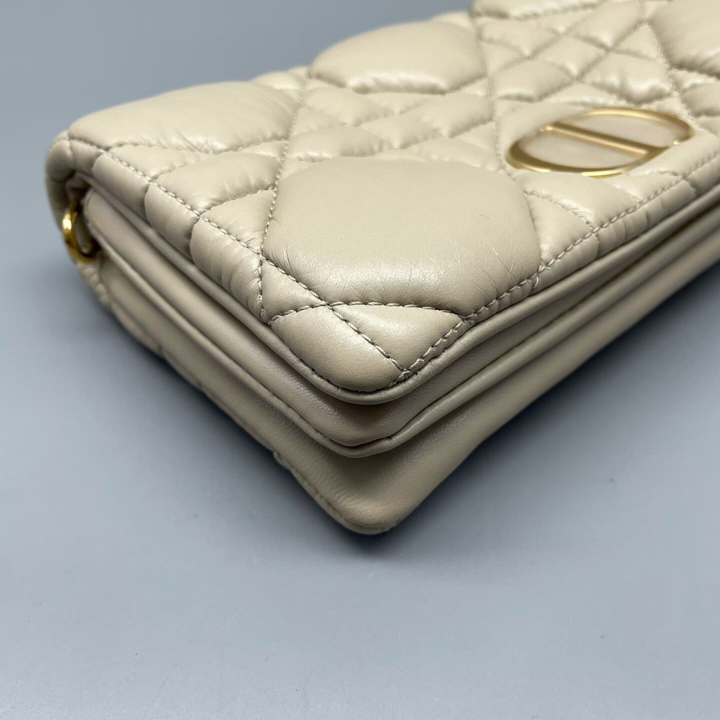 Dior - Dior Cloud Cannage Wallet on Chain - Lambskin leather - Beige - (mini)