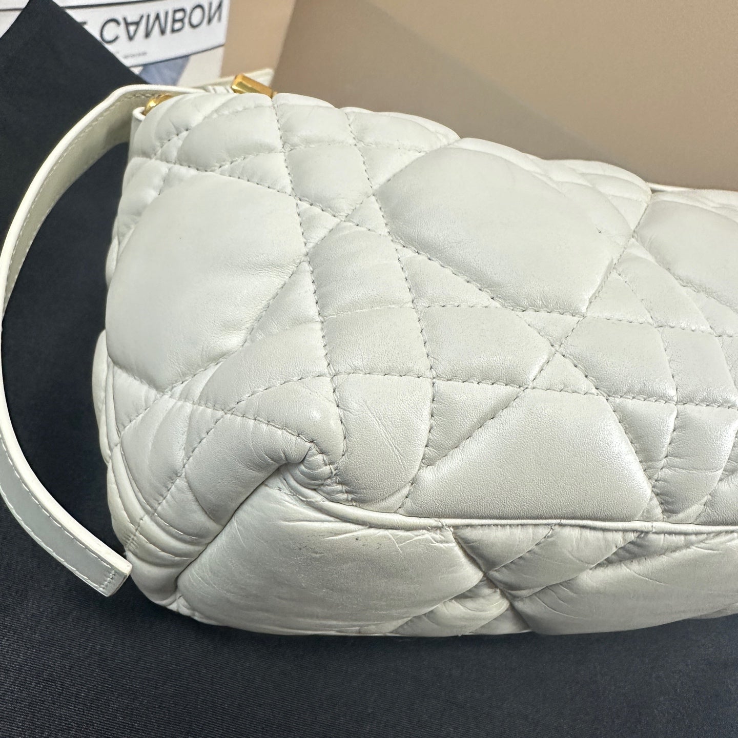 Dior - Dior Nomad Bag - Cowhide leather - White with Gold-Tone Hardware - (medium)