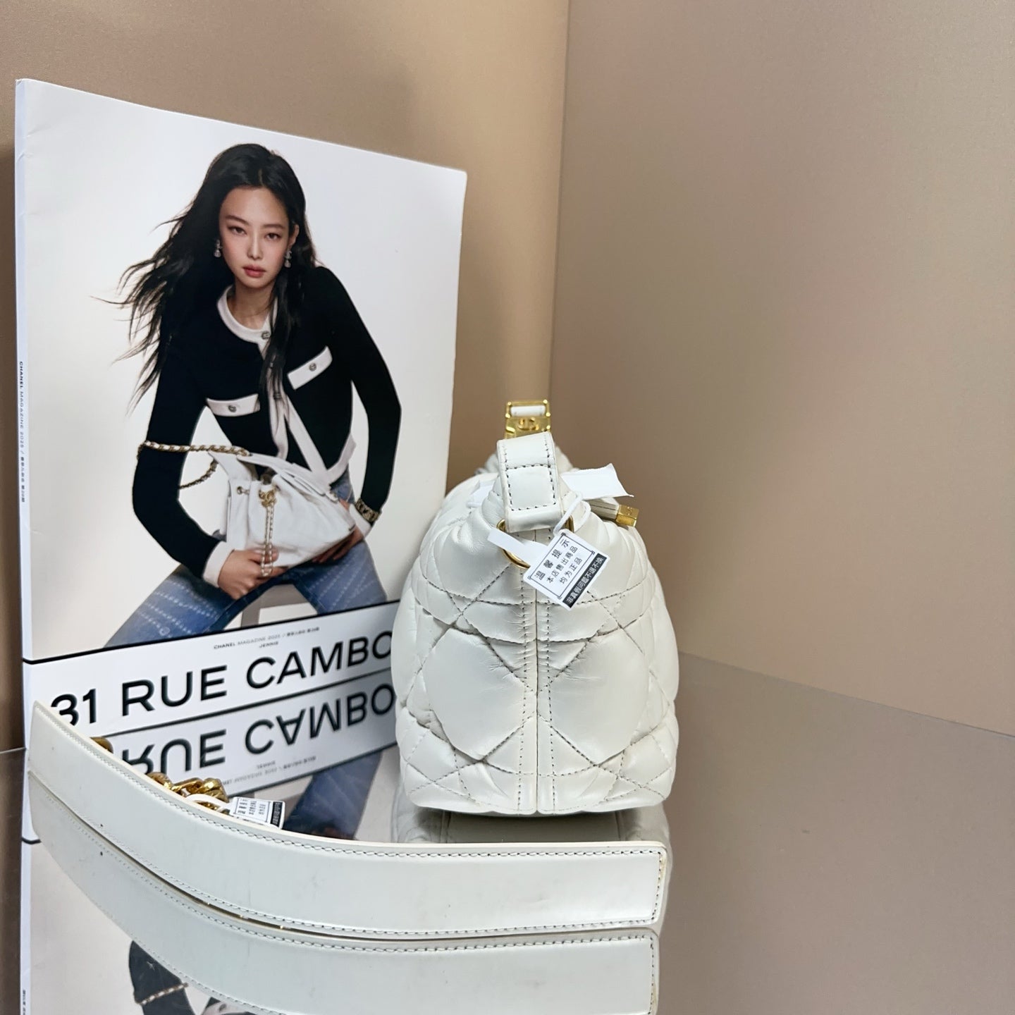 Dior - Dior Nomad Bag - Cowhide leather - White with Gold-Tone Hardware - (medium)