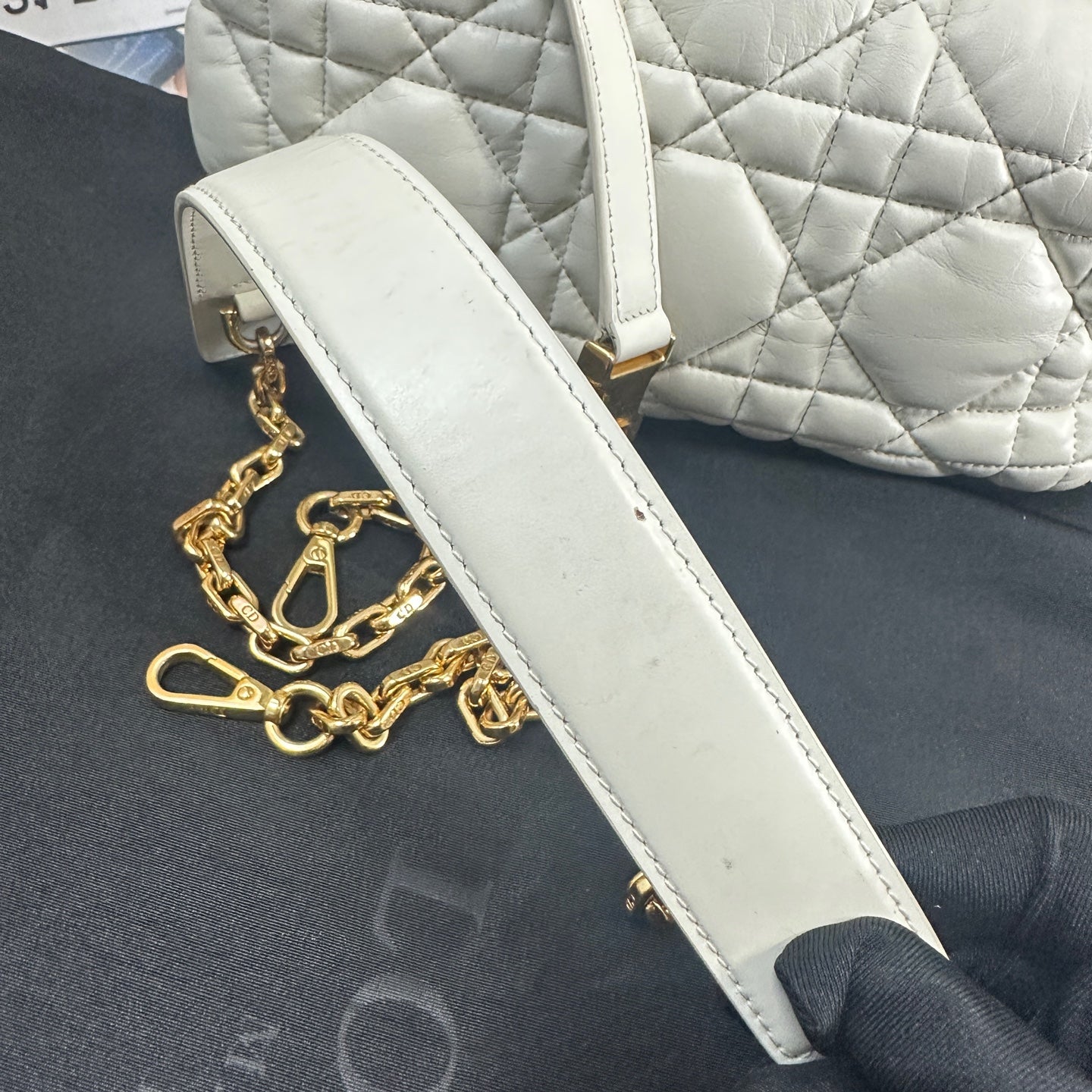 Dior - Dior Nomad Bag - Cowhide leather - White with Gold-Tone Hardware - (medium)