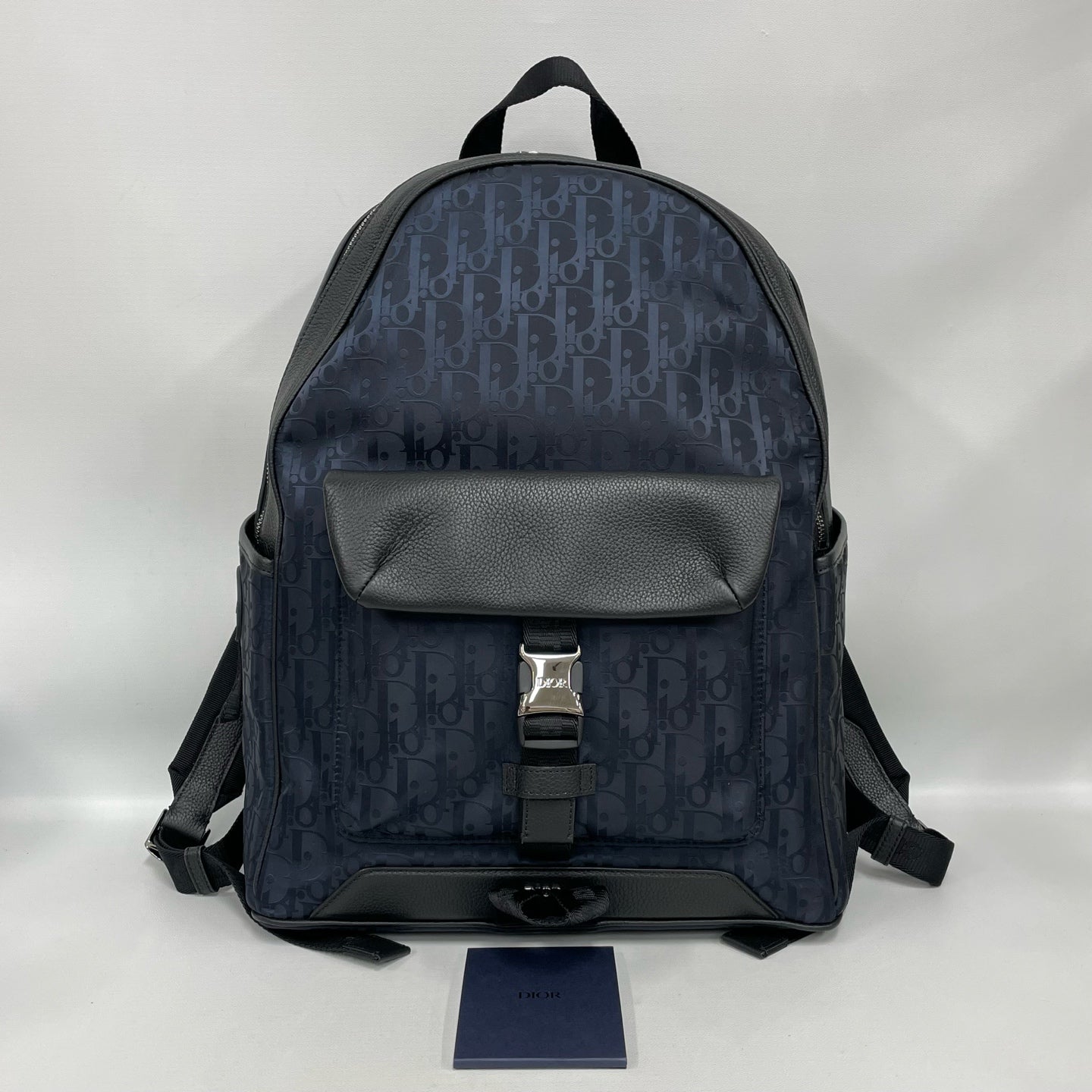 Dior - Dior Oblique Backpack - Coated Canvas and Grained Leather - Blue and Black - (Medium)
