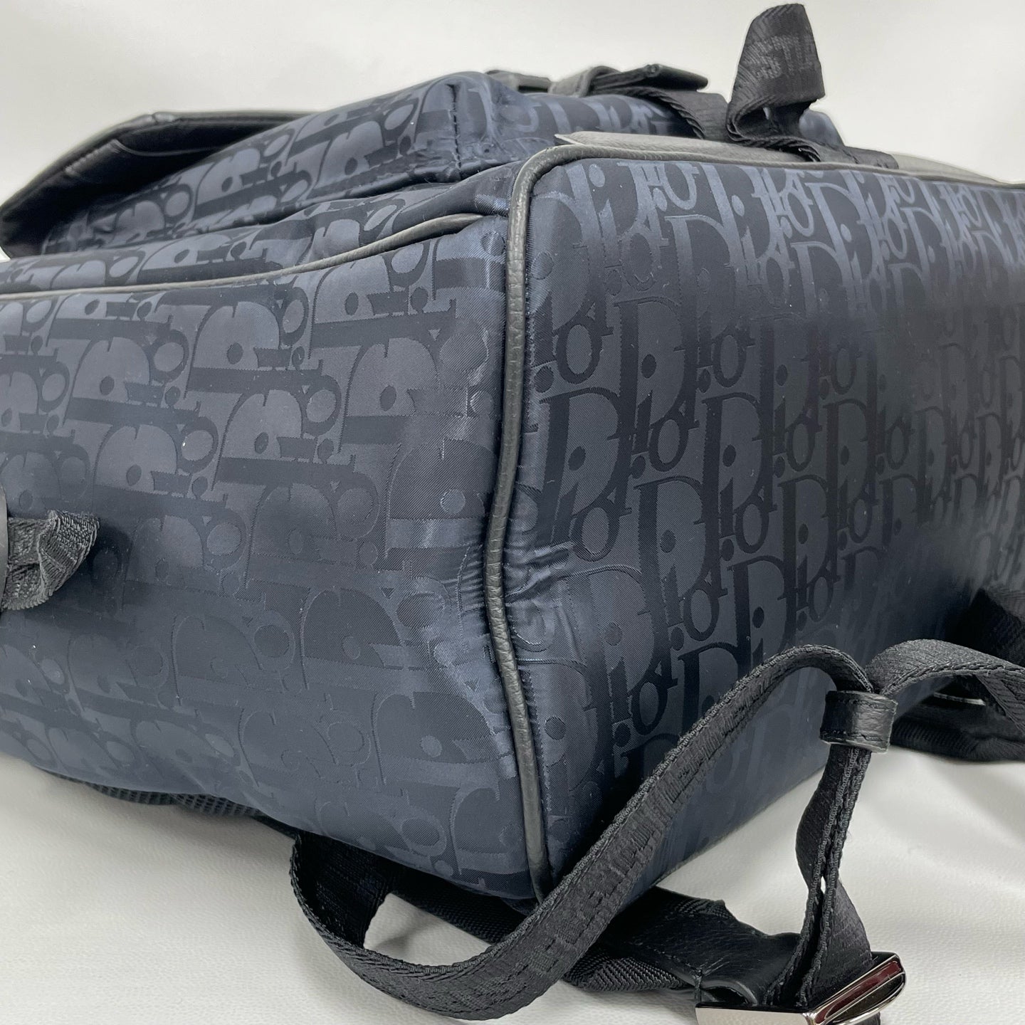 Dior - Dior Oblique Backpack - Coated Canvas and Grained Leather - Blue and Black - (Medium)