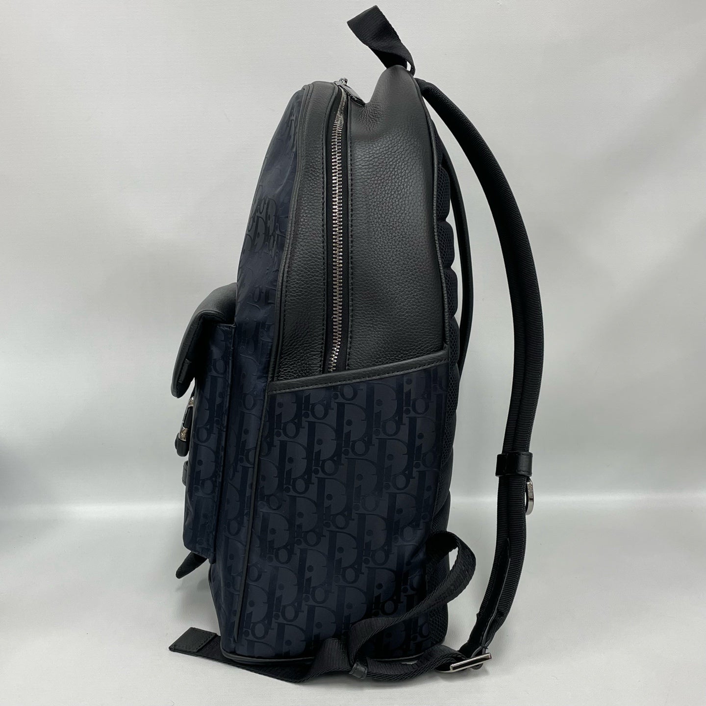 Dior - Dior Oblique Backpack - Coated Canvas and Grained Leather - Blue and Black - (Medium)