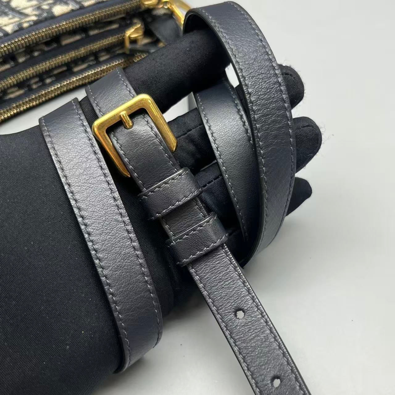 Dior - Dior Oblique Embroidered Saddle Pouch - Embroidered canvas with leather trim - Multicolour with black leather - (small)