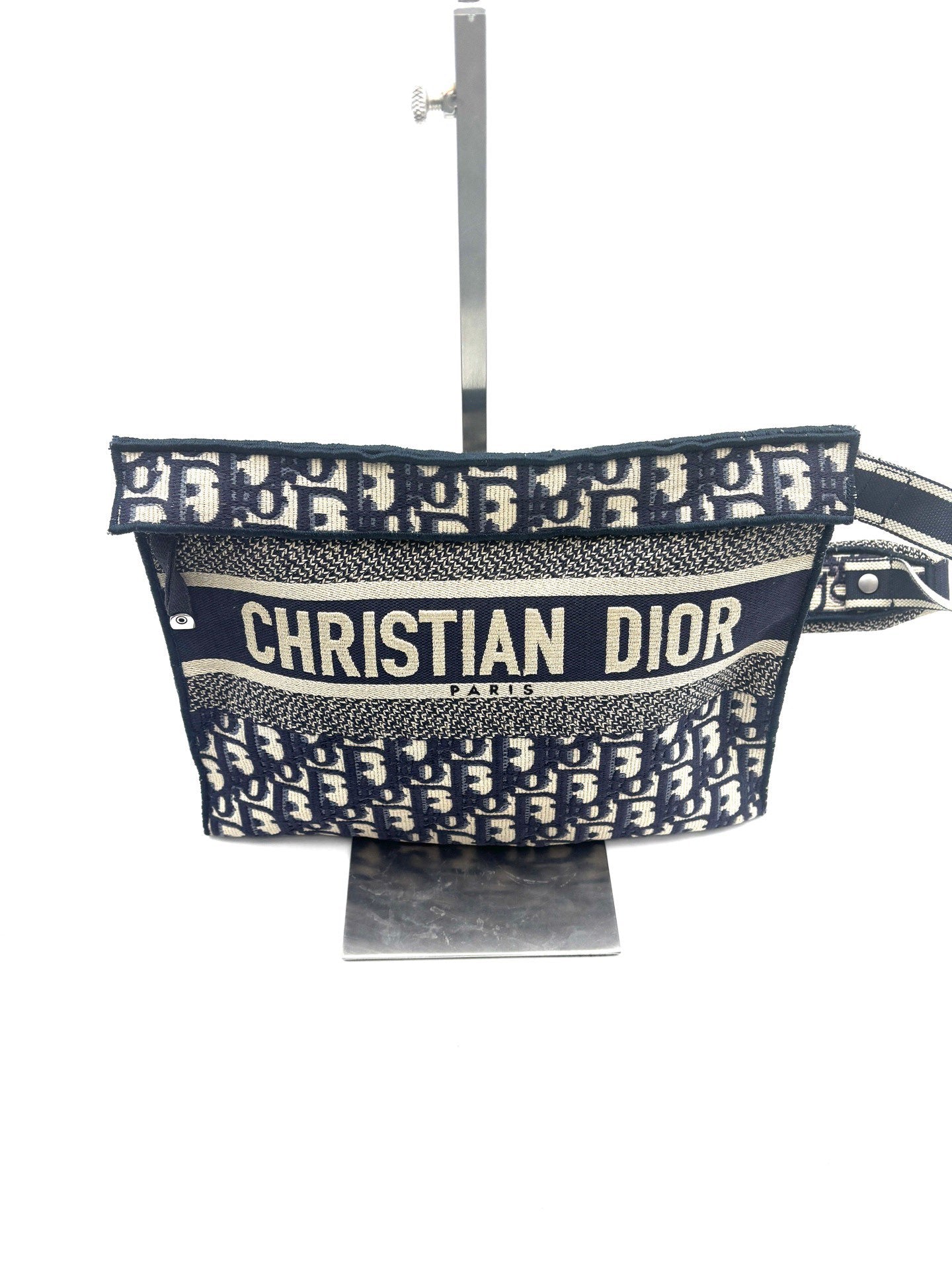 Dior - Dior Oblique Messenger Pouch - Embroidered canvas - Blue and Beige - (Small)